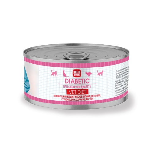 Влажный корм Solid Natura VET Diabetic диетический для кошек 01 кг 159₽