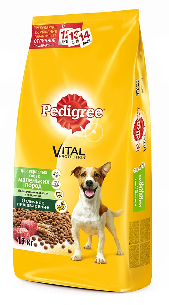 

Сухой корм для собак Pedigree Для маленьких пород с говядиной 13 кг