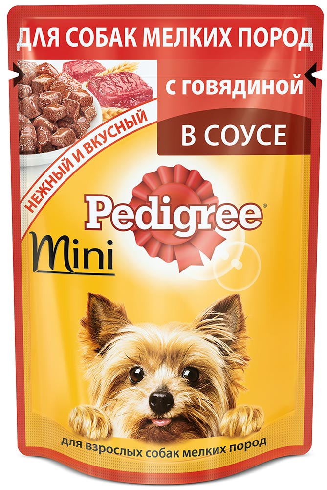 

Влажный корм для собак Pedigree с говядиной для мелких пород 24шт 0,085 кг