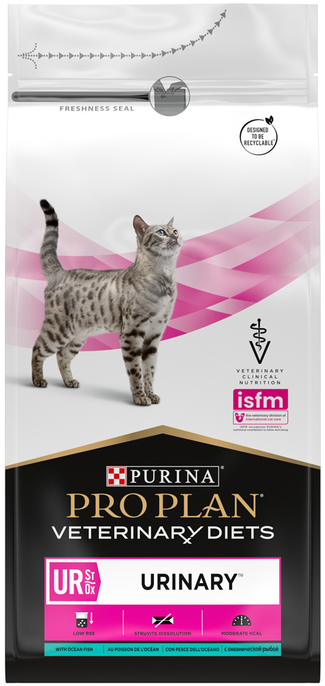 Сухой корм Purina Pro Plan Veterinary Diets Feline UR с рыбой диета для кошек 1,5 кг, размер всех пород